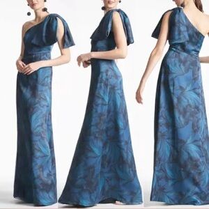 NWT Sachin & Babi Chelsea One Shoulder Maxi Gown Floral MSRP $285 size 0